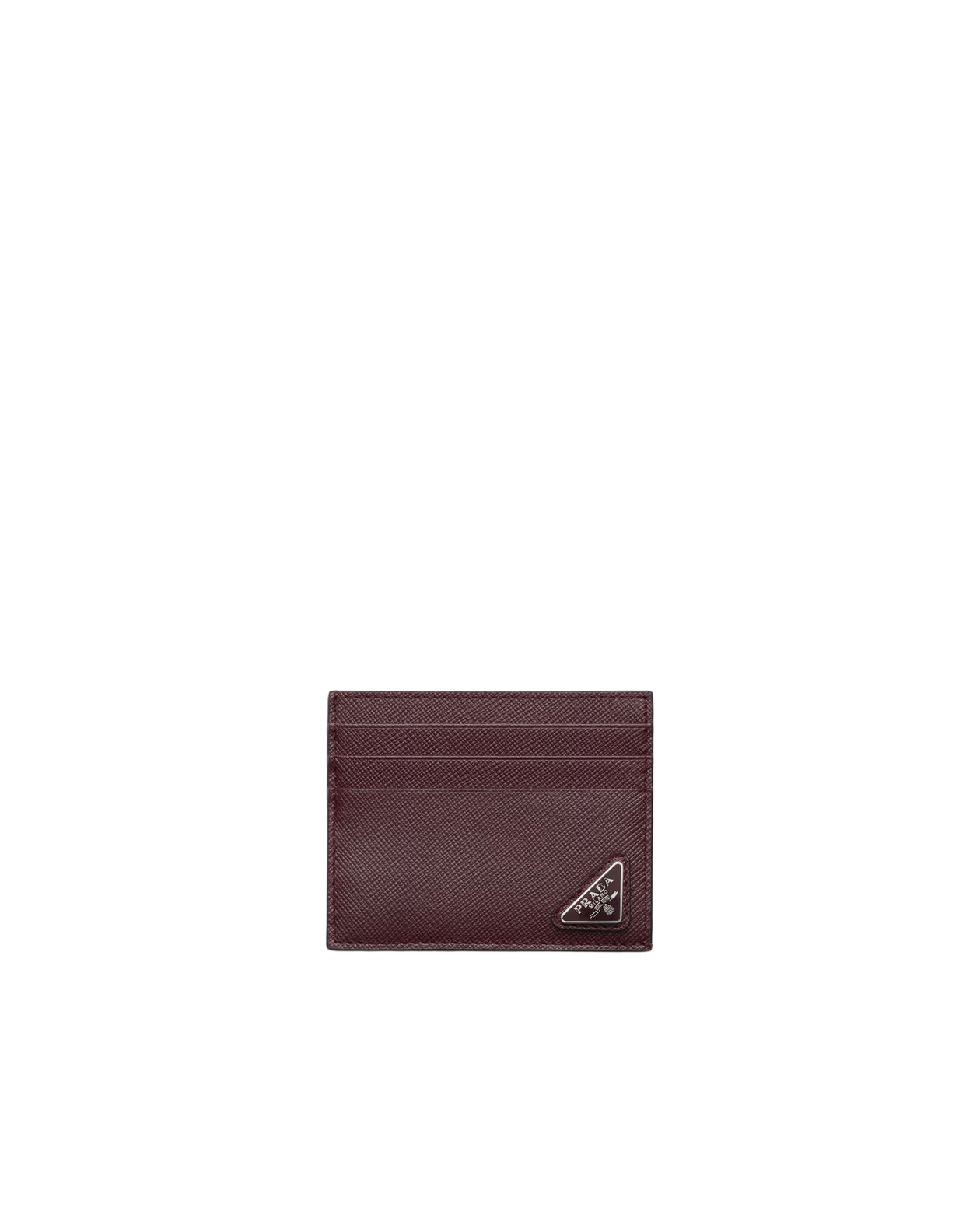 Porte-cartes en cuir Saffiano Bordeaux