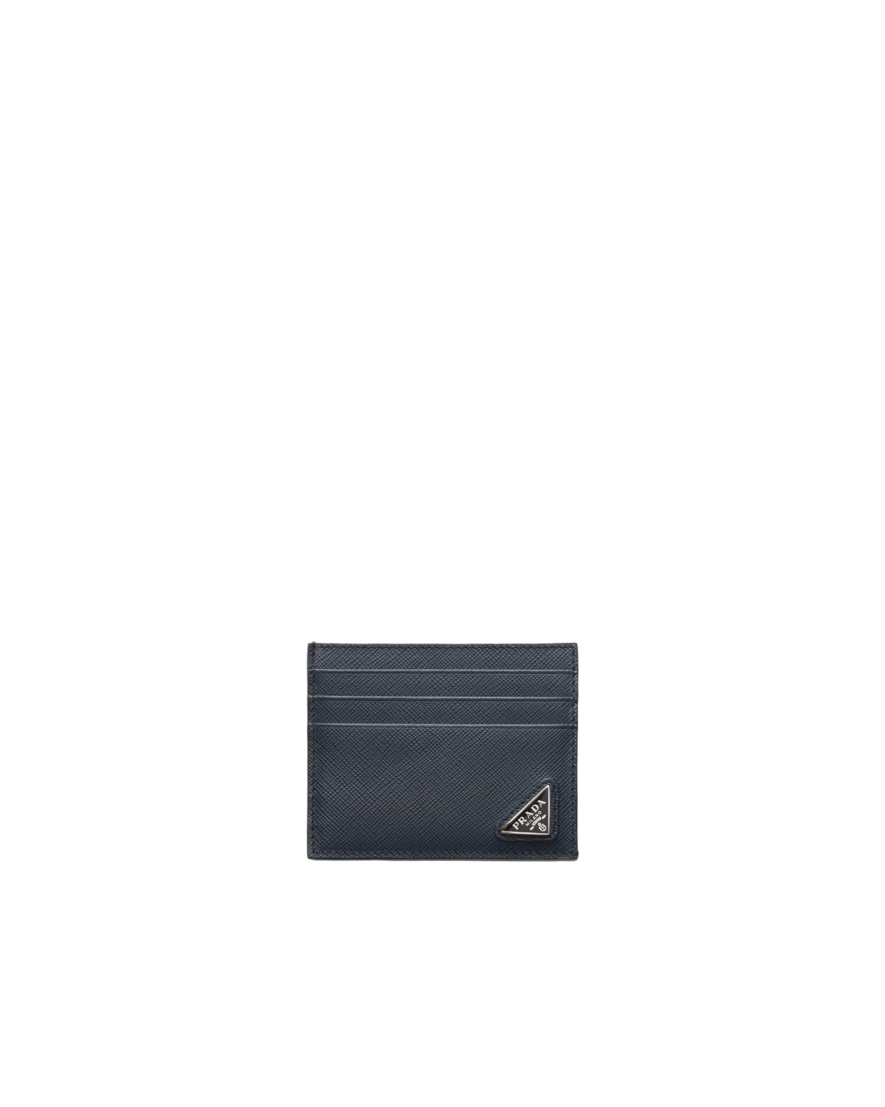 Porte-cartes en cuir Saffiano Bleu Baltique