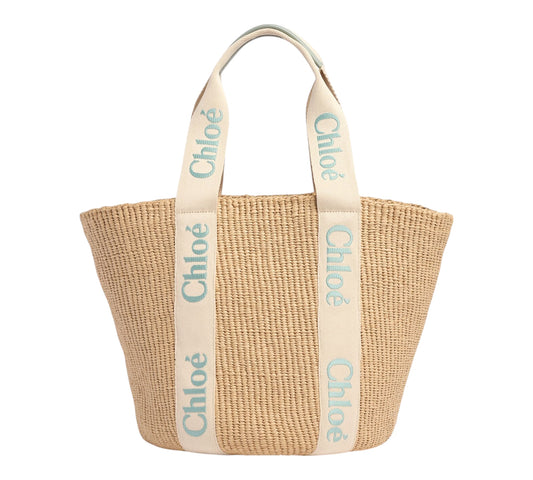 Grand sac cabas en raphia Woody