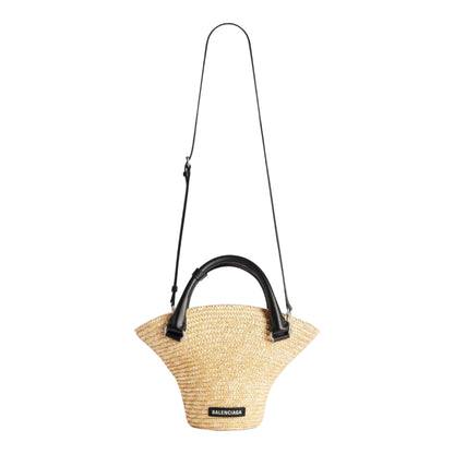 sac cabas en raphia tressé médium
