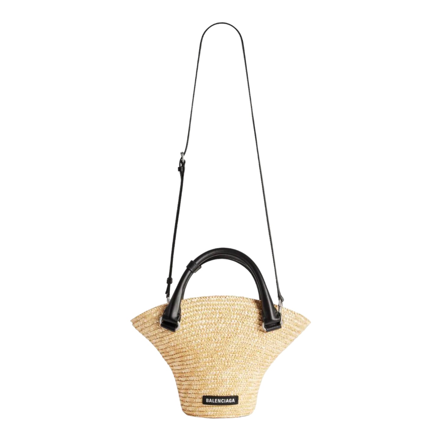 mini sac cabas en raphia à design tressé