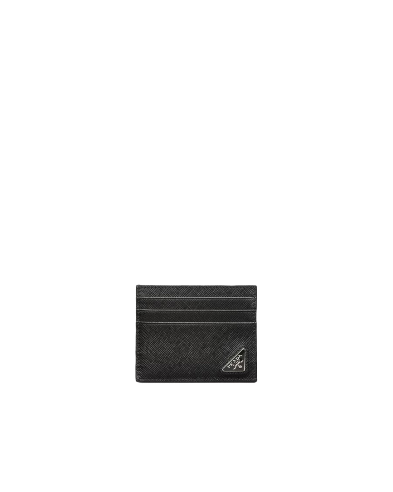 Porte-cartes en cuir Saffiano Noir