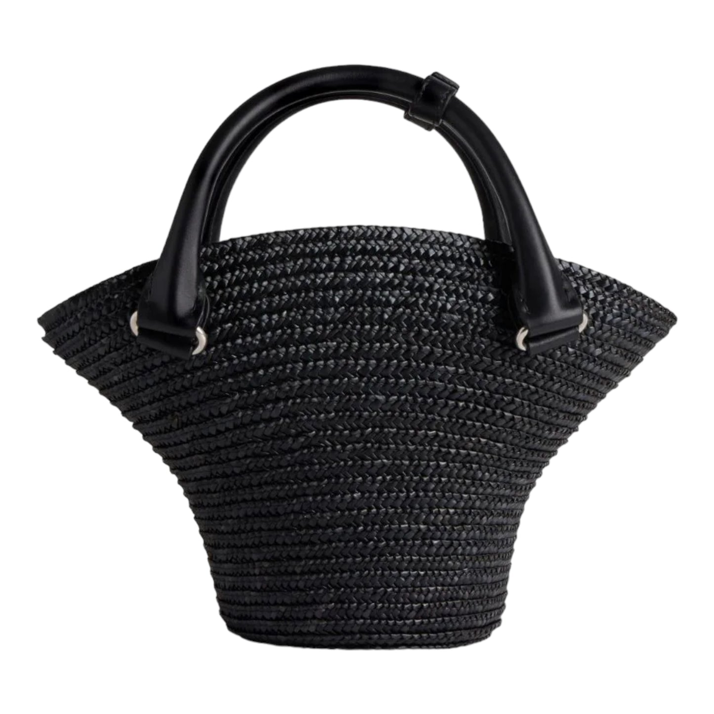 mini sac cabas en raphia à design tressé