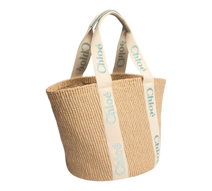 Grand sac cabas en raphia Woody
