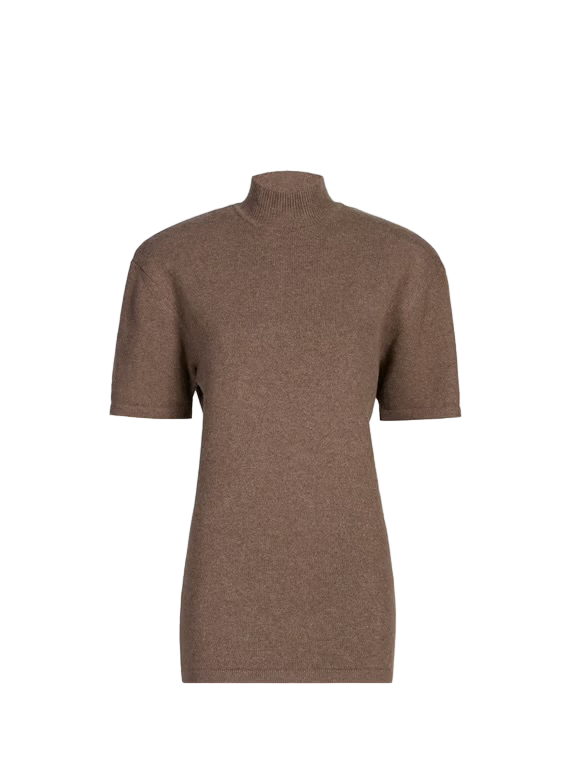 Pull sans manches en laine mélangé | Marron