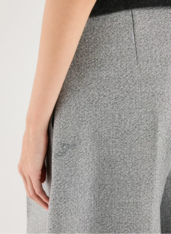 Pantalon texturé ample en coton mélangé | Gris