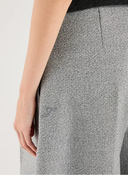 Pantalon texturé ample en coton mélangé | Gris