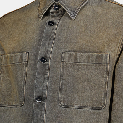 Chemise en jean surteint grise