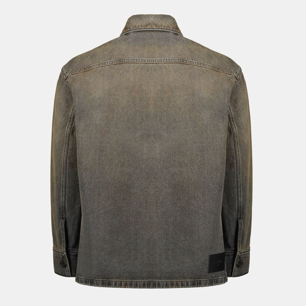 Chemise en jean surteint grise