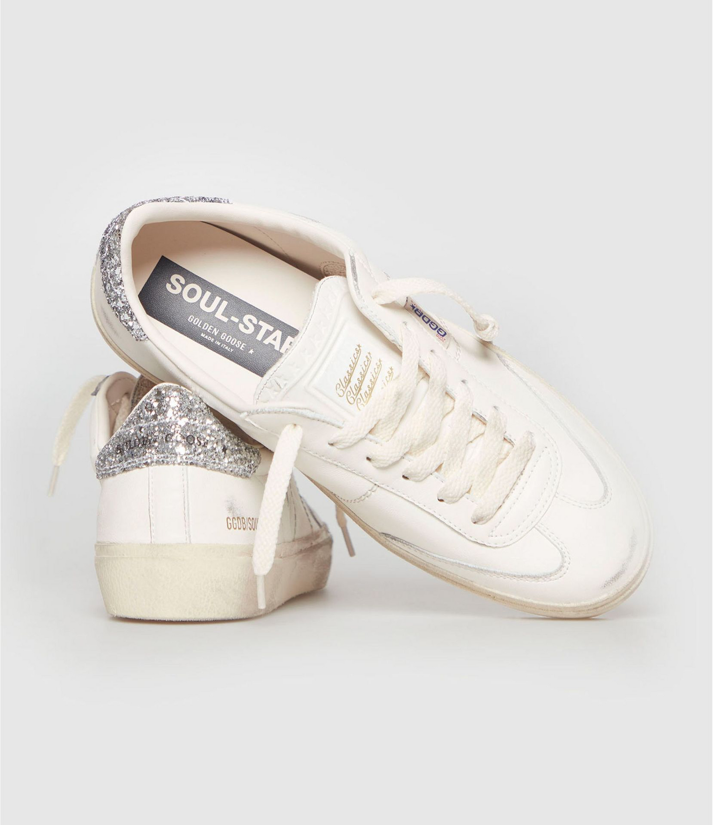 Baskets Soul Star Cuir Blanc Glitter Argenté